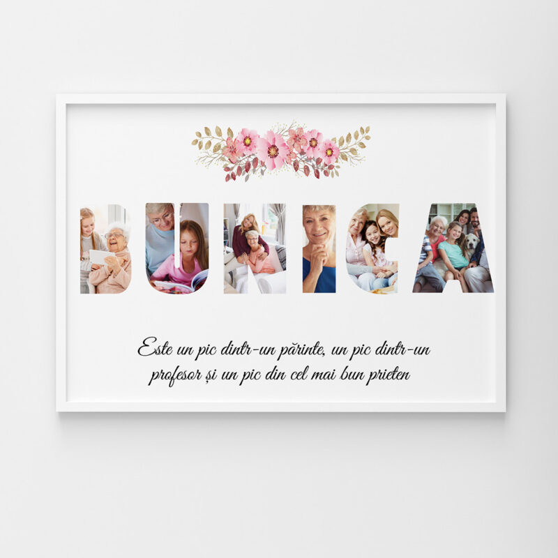 Tablou personalizat cu poze pentru bunica