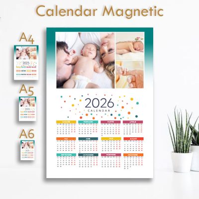 Calendar 2026 Magnetic personalizat cu 3 poze
