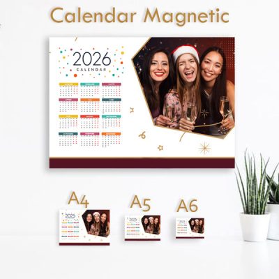 Calendar Magnetic 2026 personalizat cu o poza si mesaj 2