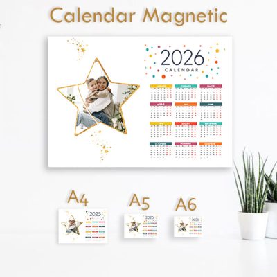 Calendar Magnetic Personalizat 2026 Star cu poză